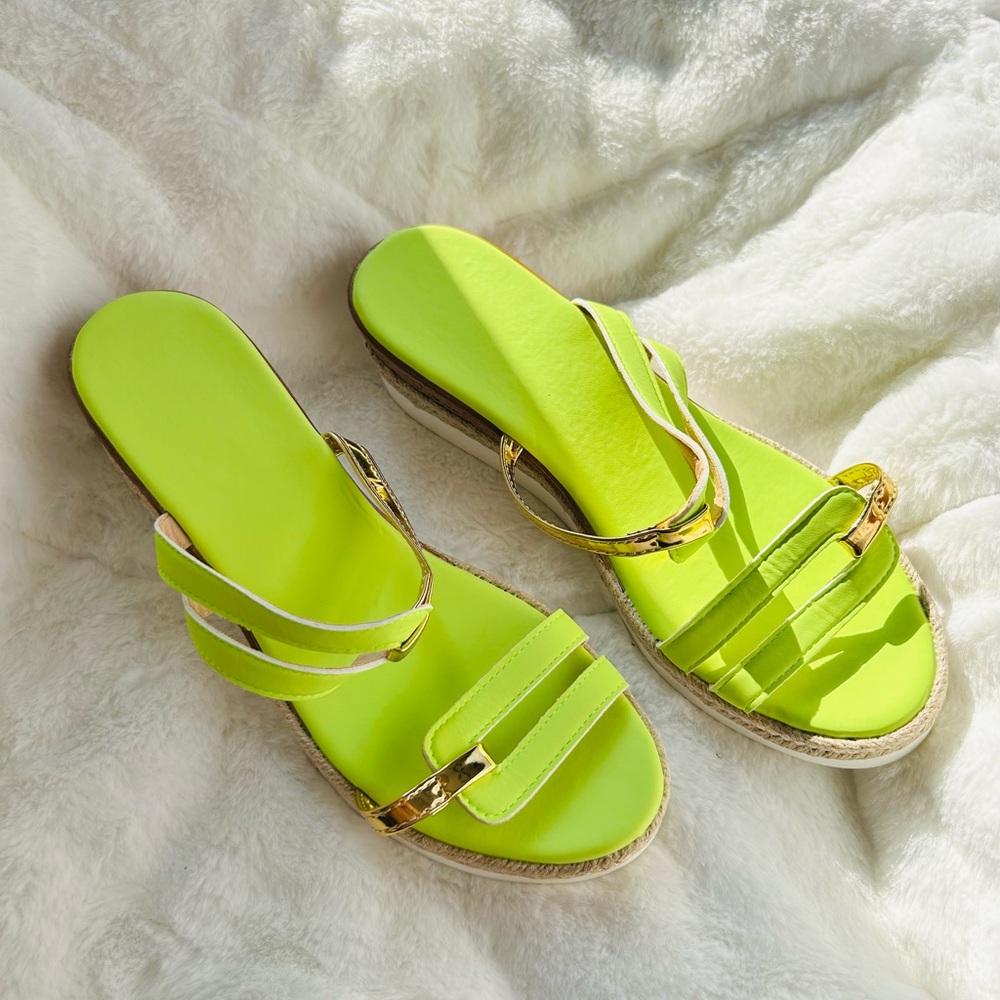 Lime Green Strappy Sandals